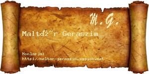 Maltár Geraszim névjegykártya